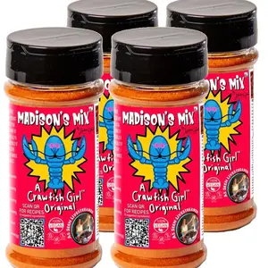 Madison's Mix 4 Pack- Official Crawfish Boil Recipe for Ramen, Pickles, Crawfish, Ravioli, Corn & More - Natural Spice Blend - 1 QT Jar Onion Lemon