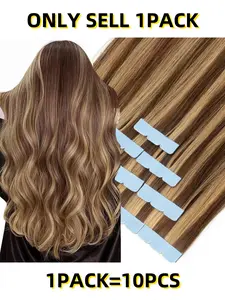 Human Hair Skin Weft Mini Tape in Hair Extensions 10pcs/pack, Remy Natural Real Extensions, Perfect for Side Hair Styling