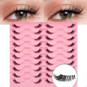 20 Pairs Half-Eye Lashes, Natural Look, Reusable, Perfect for Daily Use, Enhance Your Look Instantly, Wispy and Fluffy Style
