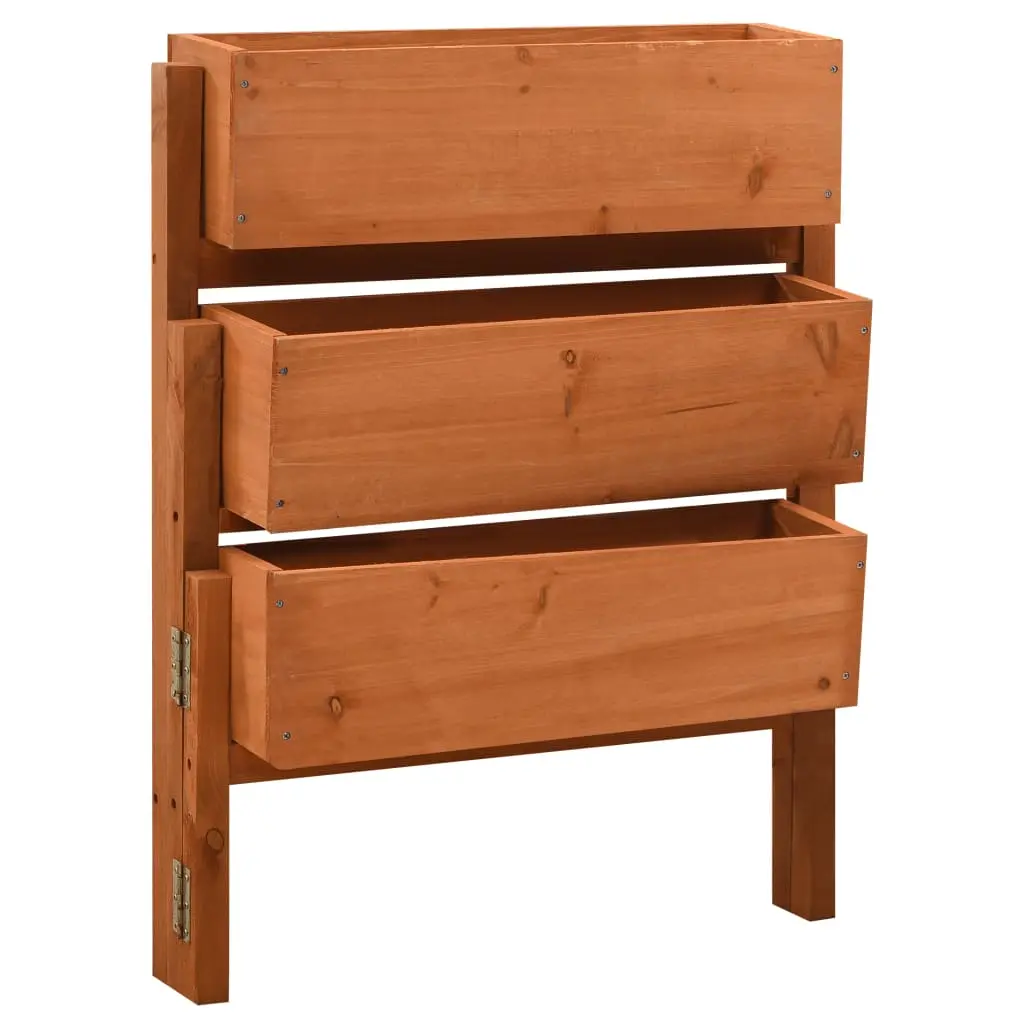 vidaXL Planter Foldable Flower Box Raised Garden Bed Planter Solid Firwood 3005032
