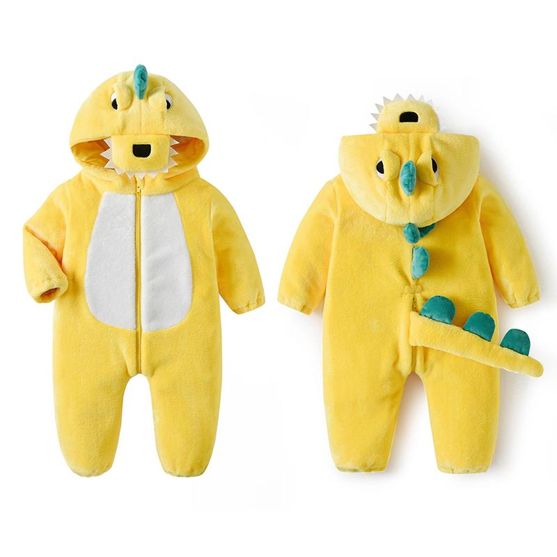 TONWHAR Multi Color Dinosaur Costumes for Children,Baby Soft Warm Halloween One Piece Pajamas,Unisex Baby Animal Onesie,Animal Costumes for Kids,Rose Pink Dinosaur Outfit for Toddler