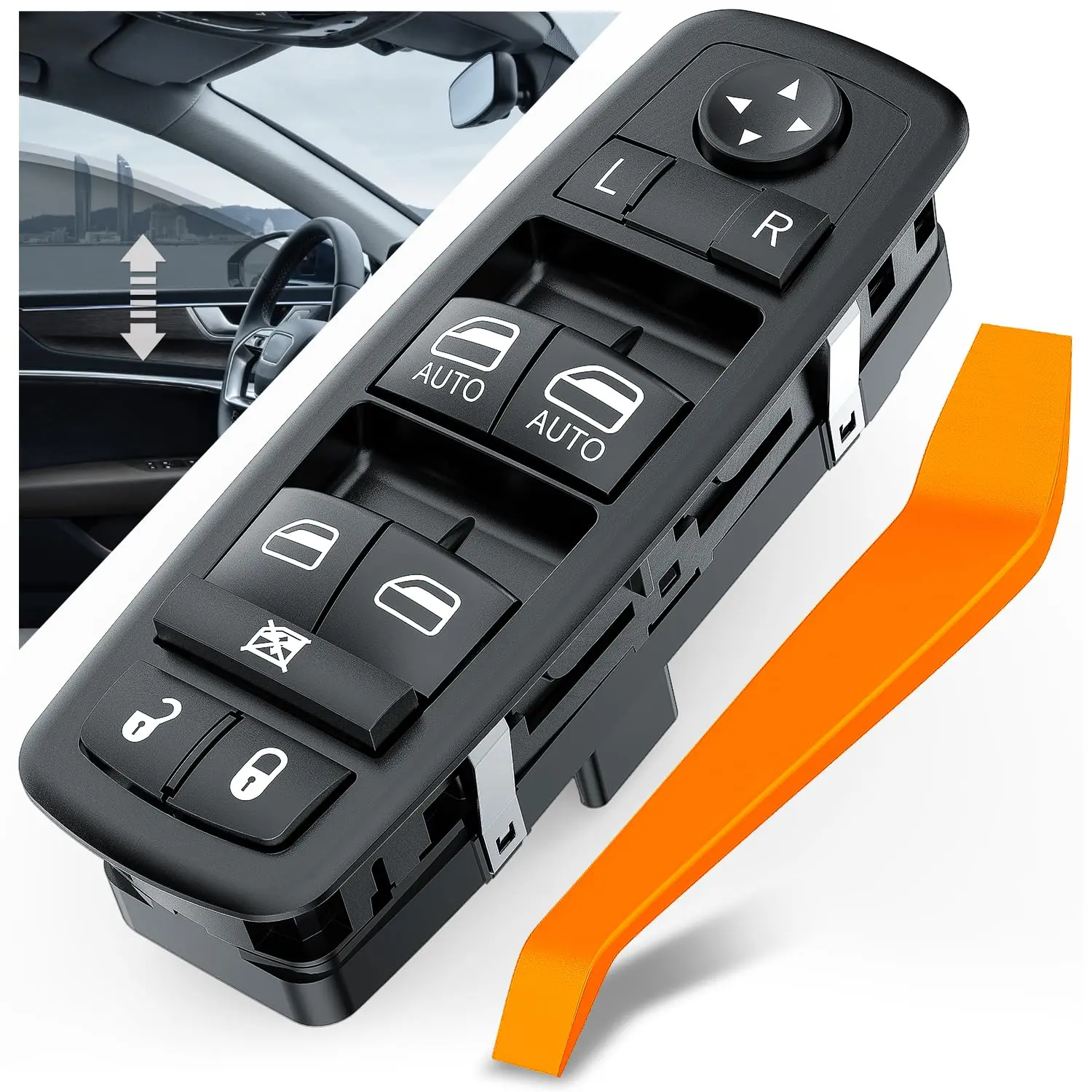 Nilight Front Left Driver Side Master Power Window Switch - Plastic Control Button, 1 Removal Tool, Waterproof & Vibration-Resistant Car Accessory, Auto Replacement for 2011-2016 Dodge Journey, Car Accessories, Waterproof And Vibration-Resistant