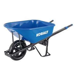 Kobalt 6-cu ft 1 Wheel Steel Push Wheelbarrow Flat-Free Tire Kobalt 6-cu ft 1 Wheel Steel Push Wheelbarrow Flat-Free Tire
