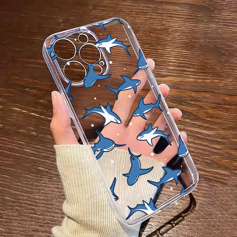 Shark-Pattern Phone Case, Cute Phone Protective Cover, Fashion Phone Accessories Compatible with iPhone