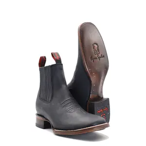 2662401 - Men's Vaquero Signature Wide Square Ankle Toe Boots (Grasso Black)