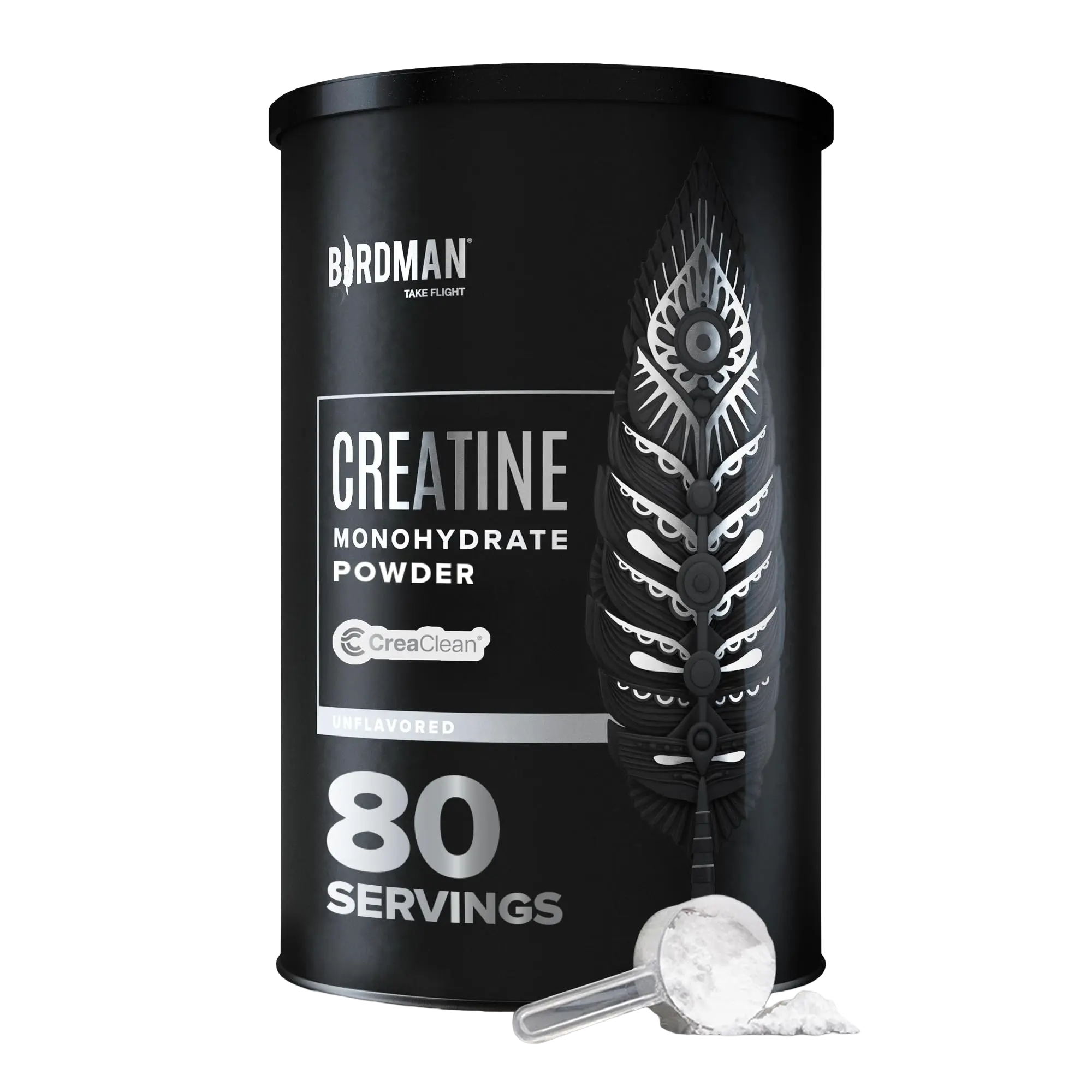 Birdman High-Purity Micronized Creatine Monohydrate Powder - 0.8lbs, 80 Servings, Flavorless Vegan Fitness Supplement for Muscle Growth, Recovery, Workout