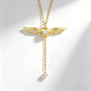 Golden Snitch Winged Ball Necklace with Movable Wings, Alloy Pendant Jewelry, Gold Fashion Choker, Modern Love Symbol Accessories, Ideal Valentine's Day Gift for Women