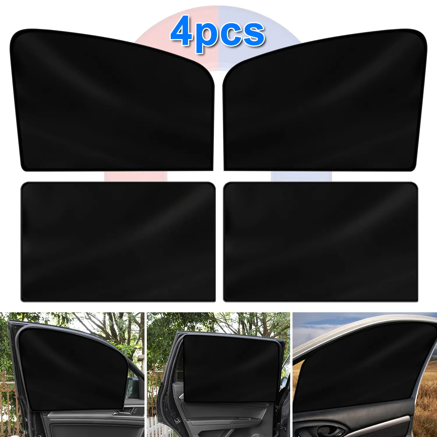 Car Side Window Shades - 100% Light Blocking Car Privacy Curtain, Rear Window Sun Shade for Breastfeeding, Napping, Camping