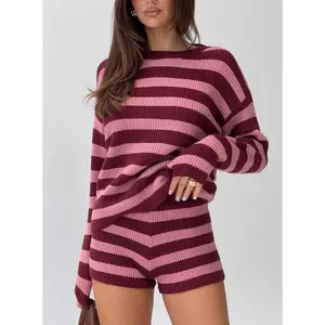 Whole New World Knit Set Pink Stripe