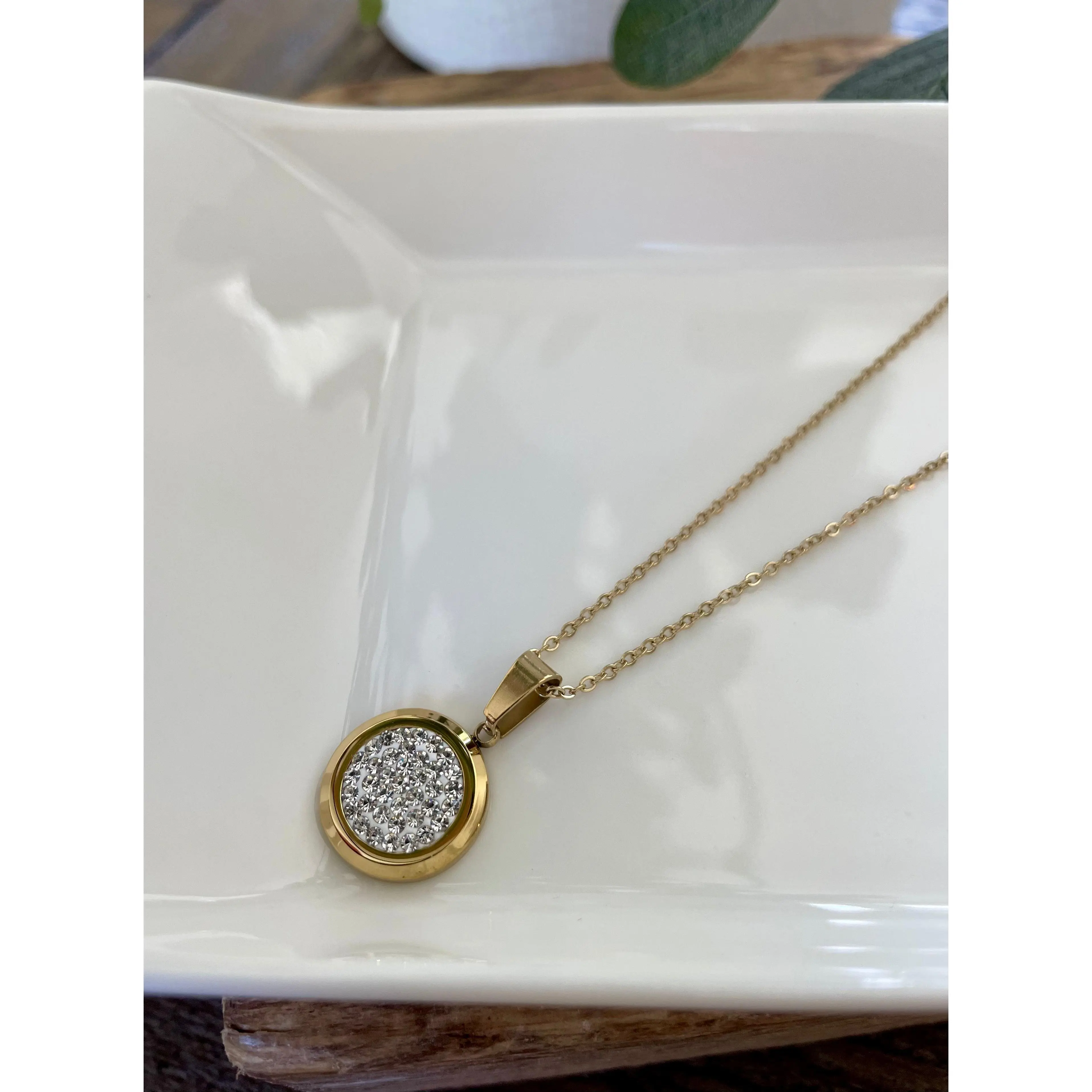 Pave In Lay Necklace
