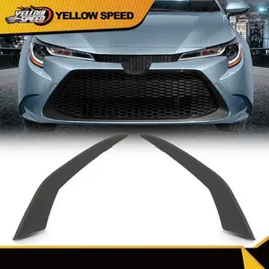 Pair Fit For 20-22 Toyota Corolla LE XLE Black Front Bumper Fog Lights Covers