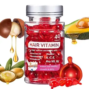 Hair Vitamin Essence Capsules, Hair Care Serum with Moroccan Argan Avocado Oil, Vitamins a C E Pro B5, No Rinse, Unisex Hair Conditioner