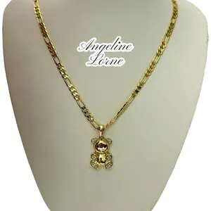 Angeline Lorne 17 inch fígaro Necklace  Elegant Laminado Capas 14k Gold Uso Diario