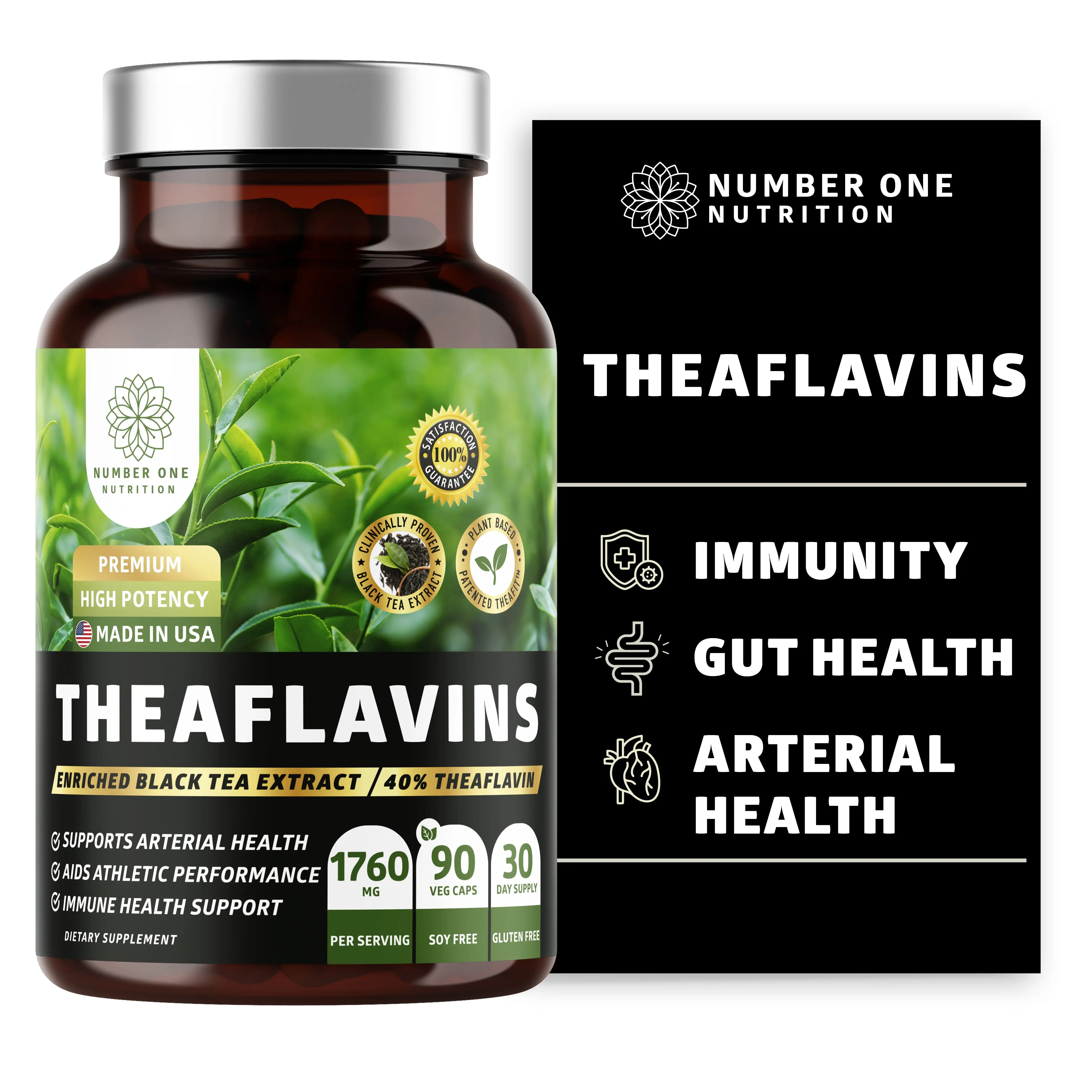 Theaflavins Tea Dietary Supplement, Fitness & Healthcare Support, Antioxidant for Energy Recovery & Boost