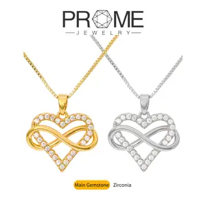 (CN111)Infinite Heart Zircon Pendant Necklace（38+5CM）