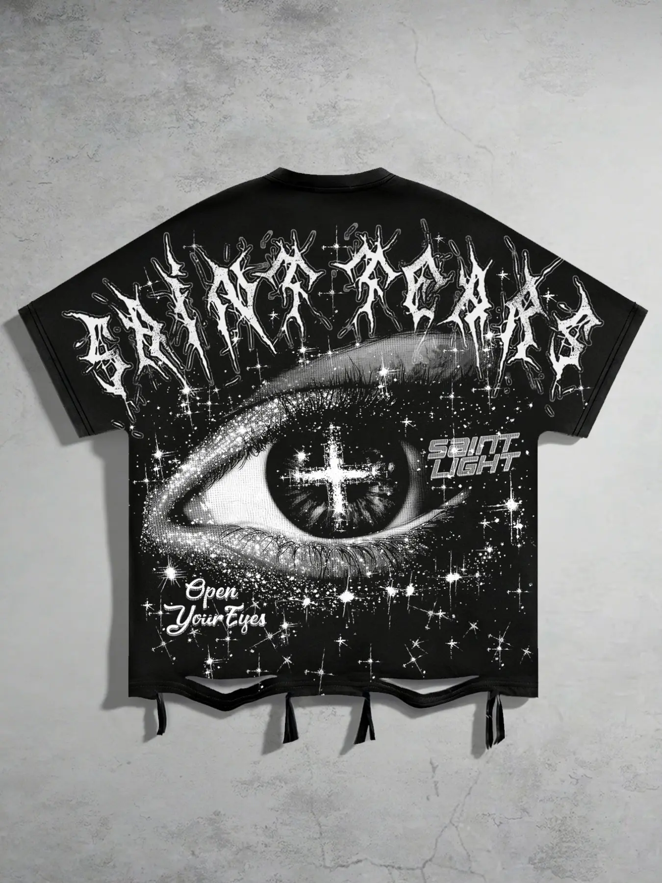 Eye print short sleeved Crewneck t-shirt men's loose fit Baggy perforated short sleeved shirt, cross eyed t-shirt summer bat sleeve unisex European and American Streetwear street fashion brand American retro short sleeved men's Y2K style Menswear