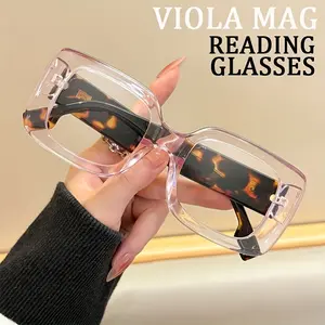 Retro oversized thick square glasses for women with transparent lenses, the best choice for reading books, mobile phones, office work and gifts, High Quality Eyewear
