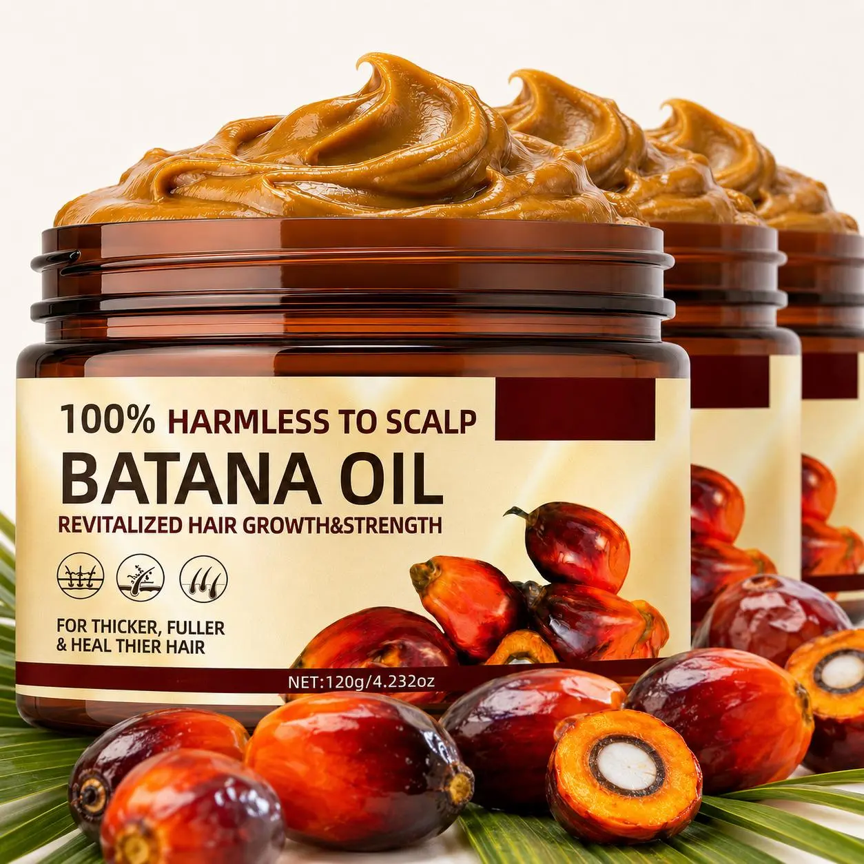 Organic Batana Oil Hair Growth Serum with Keratin & Coffee Extract - Haircare Lightweight Moisturizer, Hydrating Thickening Treatment for Silky Locks, 120g Hair Growth Products, Batana Hair Oil