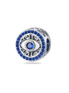 New Original Designed Silver Color Plated Charm Popular Classic Blue Devil's Eye Collection Beads Charm Pendant Ball Suitable for Bracelets Making Kits DIY Women and Men 's Jewelry Gift Anniversary Graduation Gift Ladies Daily Wear Decoration
