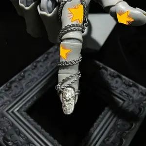 Anime JOJO STEEL BALL RUN Jonathan Joestar Cosplay Ring Metal Necklace Fashion Finger Rings Pendant Chain Jewelry Accessory
