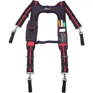 AISENIN H Type Padded Tool Belt Suspenders Magnetic Suspenders for Tool Belt Heavy Duty Work Suspenders