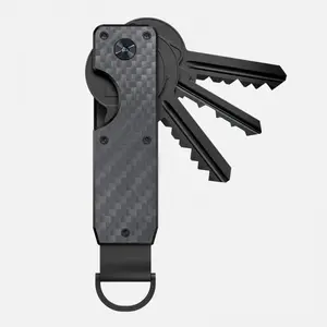 Carbon Fiber Keychain Metal Aluminum Alloy KeyOrganizer Multifunctional Key Holder Portable