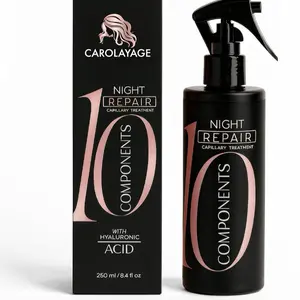 Night Repair Treatment for Hair | Hydrating Overnight Hair Mask with Hydrolyzed Keratin and Aloe Vera | Strengthens, Restores Shine, and Reduces Frizz | Leave-In, No Rinse Needed, 8.4 fl oz Haircare Hyaluronic Repairing Silky Moisturize Moisture Hydrate