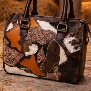 Rustic Luxe Patchwork Cowhide Handbag