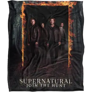 Supernatural Fire Frame Officially Licensed Silky Touch Super Soft Throw Blanket 50" x 60",1 count, Print on One-side with a Plain white Back