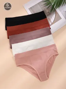 Women's Seamless Slim Fit Comfort Triangle Panties, 5 Pack, Soft and Breathable, Perfect for Daily Wear, Ladies Underwear Set