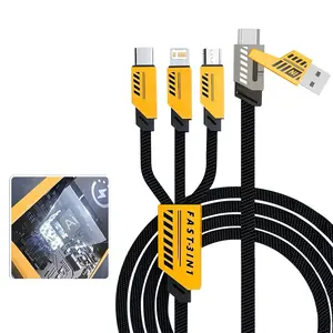 240w Fast Charging Cable, Braided 2-In-1 Design, USB PD to Type-C iOS Micro Interface, Universal Home Travel Essential Charger Cord