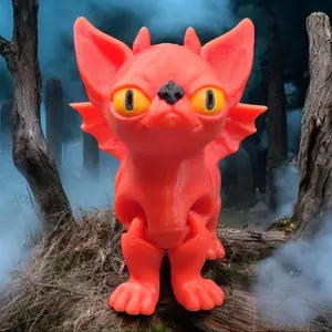 Demon Dog - Red with Black Accents 3.5" Articulated Halloween Fidget Toy designed by STLFlix animal figurine decor