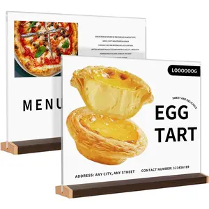 Sign Holder 8.5 x 11 2 Pack Horizontal Tabletop Double-side Display Sign for Coffee Shop/Restaurant Menu Display Stall/Exhibitions/Hotel/Office Show Holder