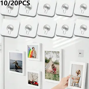 No-Drill Wall Hanger Hook, Durable Invisible Plastic Clip for Photos and Frames, Home and Exhibition Decor, Gifts, Birthdays, Graduations