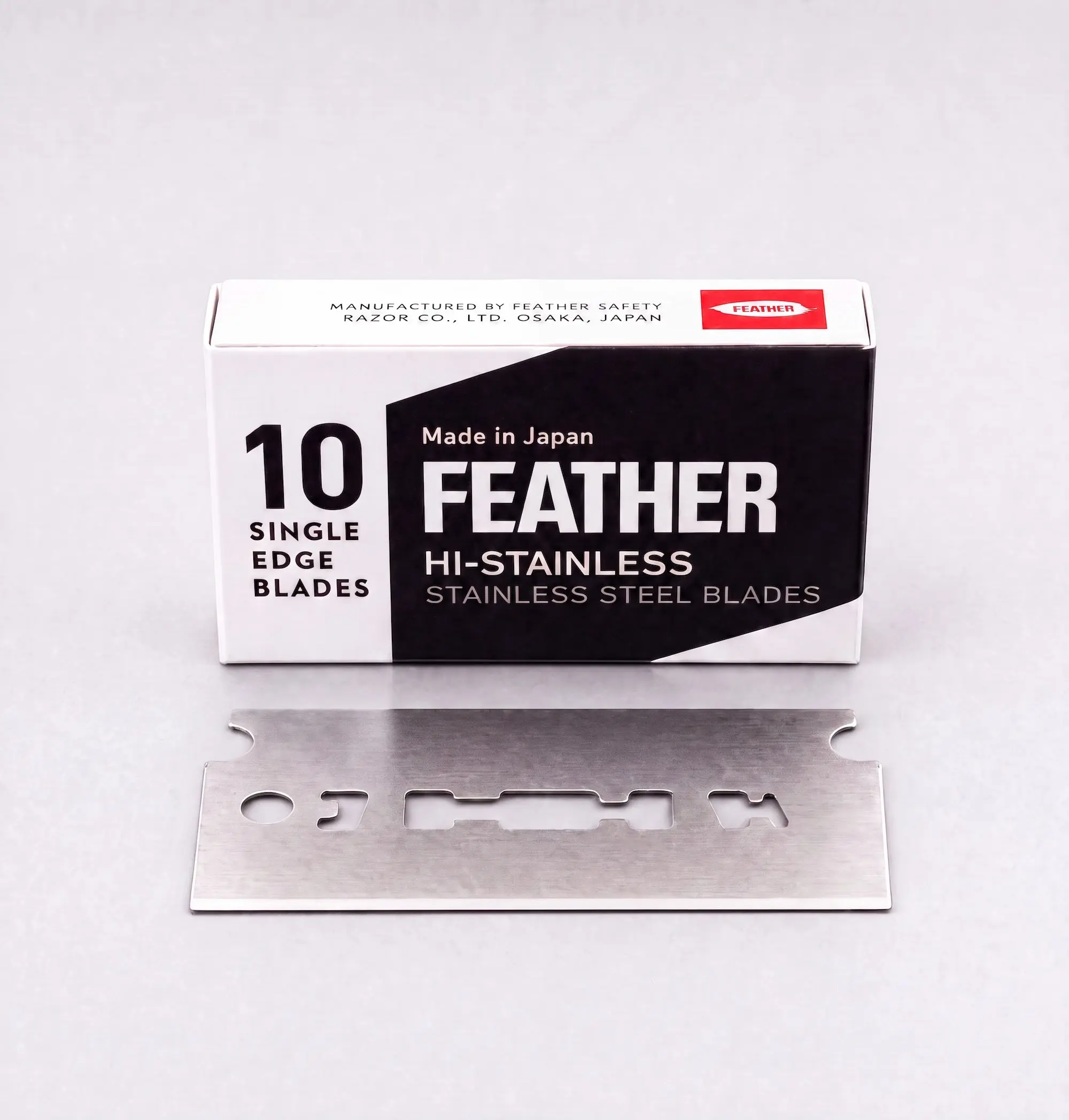 OneBlade Feather FHS-10 Aggressive Razor Blades - Platinum Coated Single Edge Hi-Stainless Blades for a Close Shave