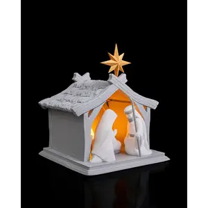 Glowing Nativity Scene – Handmade Christmas LED Candle Decor