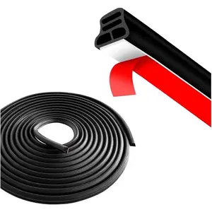 Weather Stripping, 9.8Ft Rubber Triple Layer 4 Holes Self Adhesive  Door Seal Strip, Automotive Noise Insulation Weatherstrip Accessories, Universal for SUV  RV
