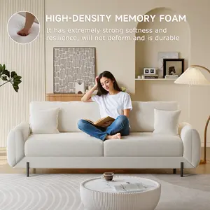78in Cloud Sofa, Luxurious and Comfortable, Premium Quality, Spring Sofa, Ideal for Home Living Room and Bedroom 2 Packages Shipping