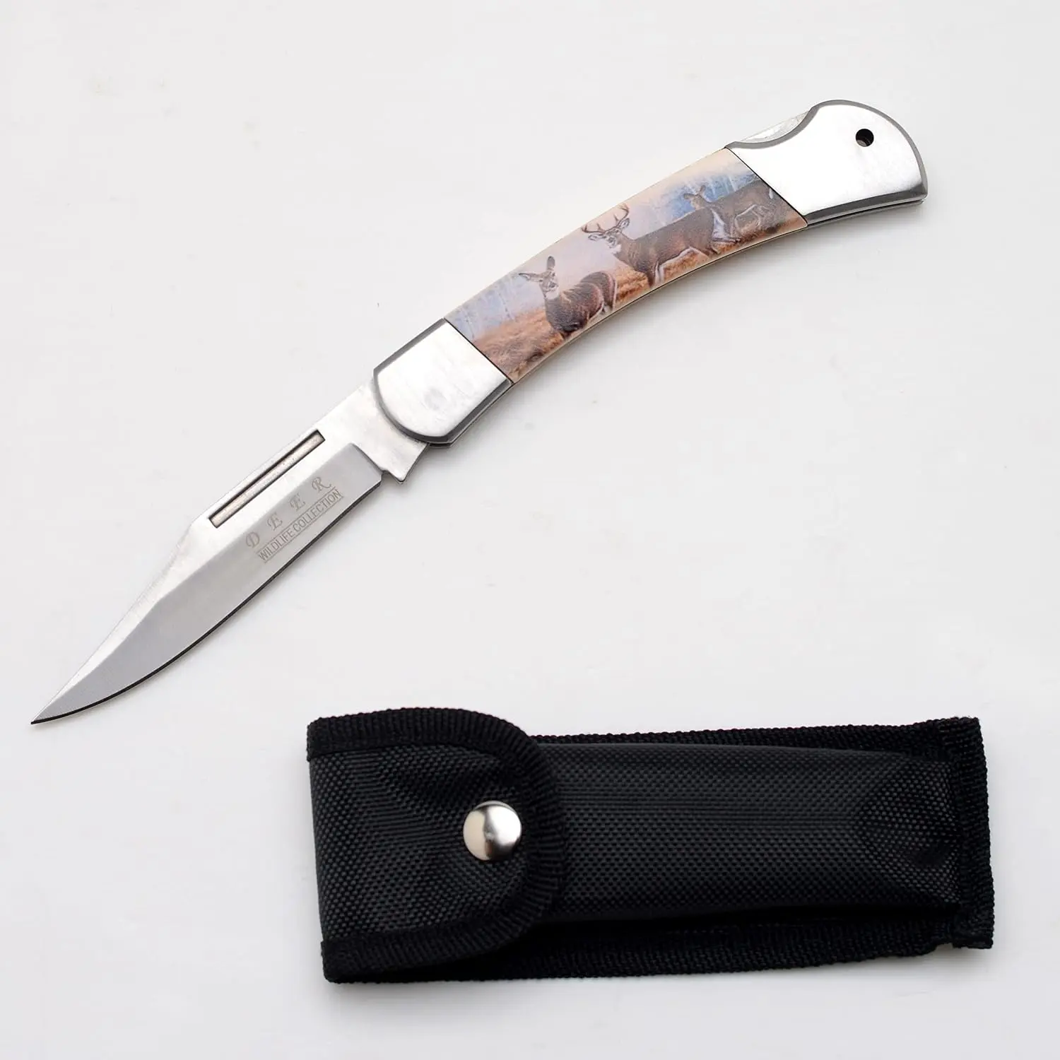 Wild Turkey Handmade Lock Back Beautifully Designed Handle Collector Folding Pocket Knife (Deer)