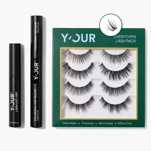 DIY Lash Extension Kit by Y'OUR - Everything Lash Pack with Lightweight, Long-Lasting Clusters, Volumizing Glue & Sealer, Lash Remover, Versatile for Date Night, Everyday Wear, Red Carpet, Office Chic, Valentine's Gift for Women Diy Eyelashes Kit Cosmetic