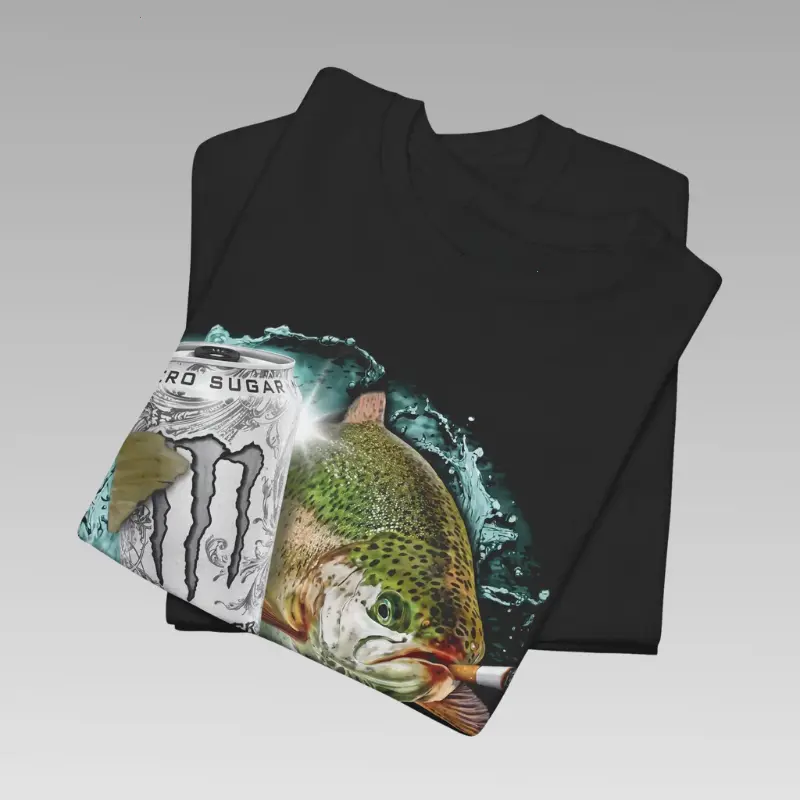 Funny Dope Fish Shirt – White Monster Fish Tee, Unisex Cotton Tee