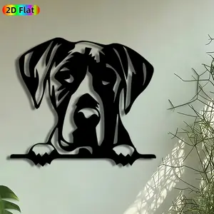 1pc Great Dane Silhouette Metal Wall Art, Gentle Giant Dog Statue Mural, Artistic Metalwork, Intricate Craftsmanship, Perfect for Housewarming, Christmas Decor, Perfect for Living Room Bedroom Studio Decor, Ideal Gift for Dog Lovers.