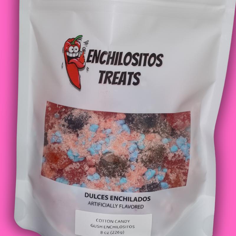 Half Pound cotton candy strawberry gushies Sweet  by Enchilositos Snack Soft Bonbon Corn