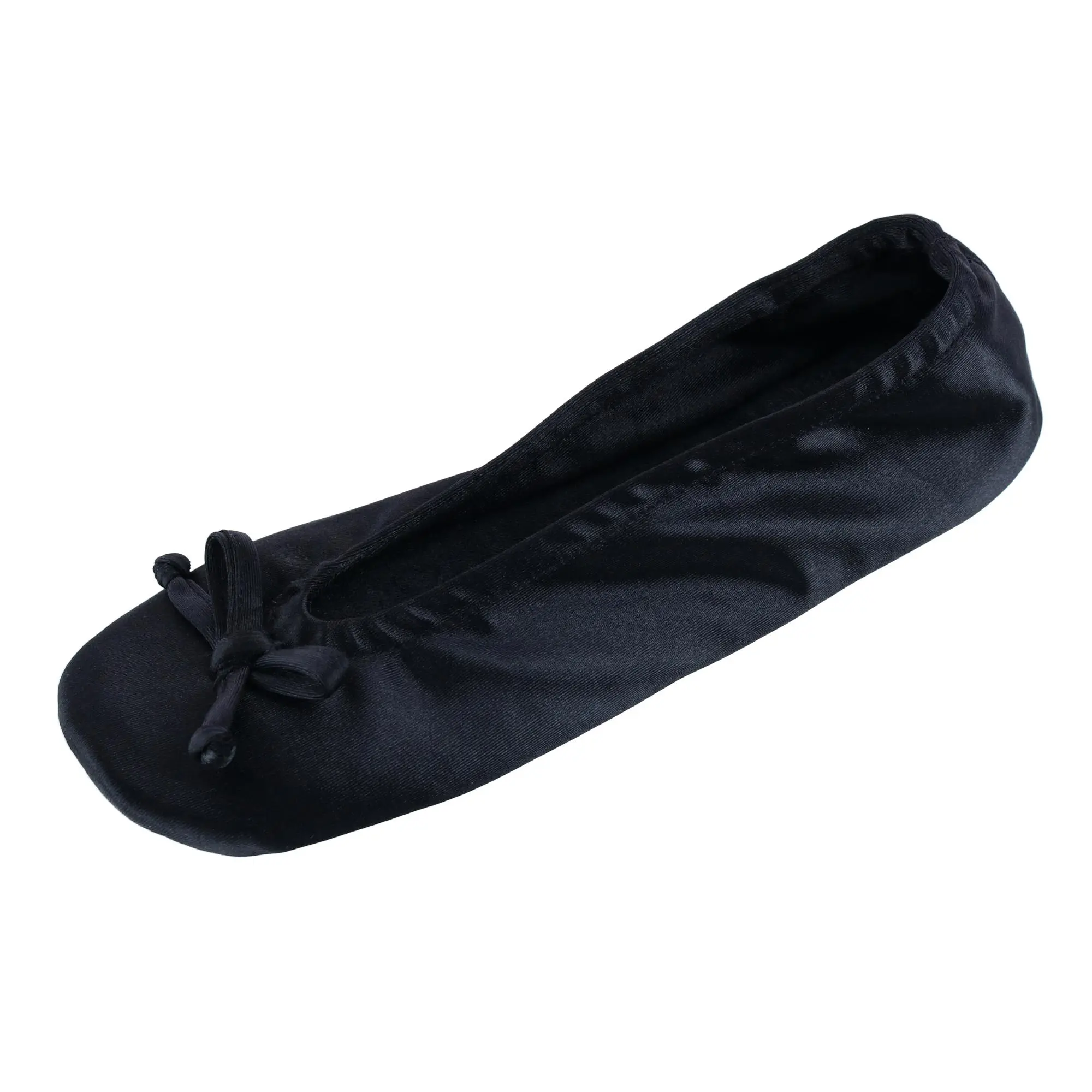 CTM Women's Satin Ballerina Slipper House Shoe, Ballerina Slippers, Classic, Slip On Shoe