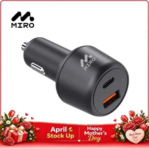 【D3】MIRO Car Charger – 83W Dual-Port Fast Charging (65W PD & 18W QC3.0), Safe & Compact with USB-C & USB-A Ports, Perfect for Road Trips, Daily Commutes & Travel, Reliable On-the-Go Power, Practical Gift for Drivers & Tech Enthusiasts