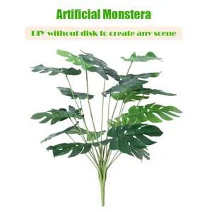30 Inch Artificial Monstera, Unpotted DIY Green Plant, No Maintenance Faux Monstera, Swiss Cheese Monstera Leaves, Decorative Foliage for Living Room, Bedroom, Study, Balcony, Office & Photography Use