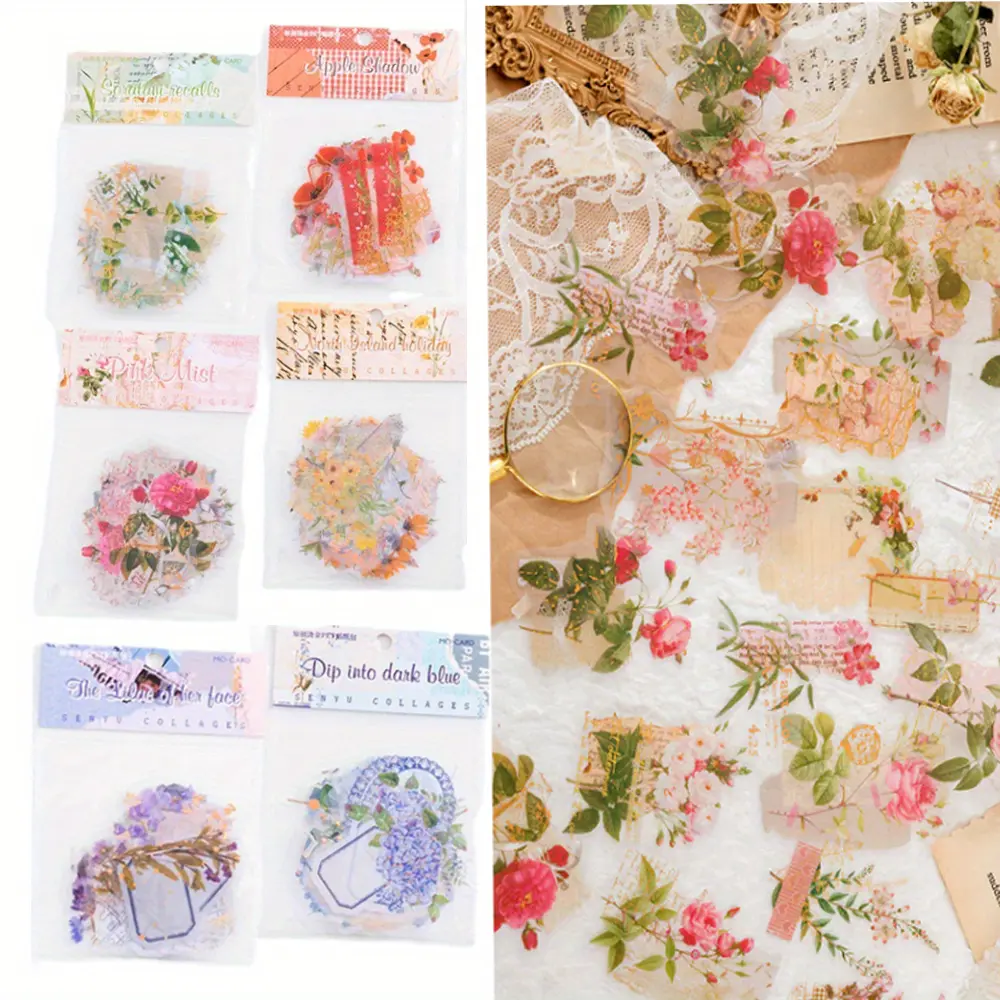 1 Set - 180pcs Varied Sizes Golden Foil Floral Art Stickers, Easy Peel & Stick Waterproof PET Flower Decals, No-Residue Removal for Furniture, Invitation Cards, Scrapbooking (Home Decor Supplies), Easy Removal