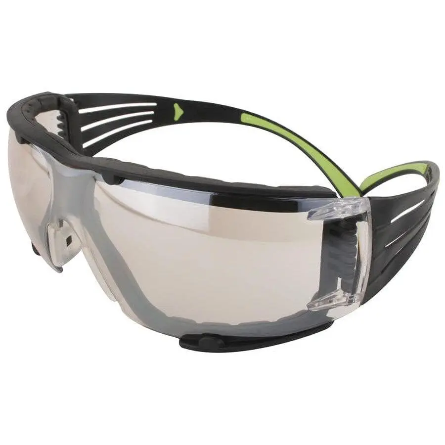 3M SecureFit Safety Glasses, Black/Lime Frame with Foam Gasket, Indoor-Outdoor Lens, ANSI Z87+ Industrial Eye Protection with Anti-Fog UV & Fog Resistance Features, Ansi Z87+ Eye Protection, Fog-Free Eye Protection