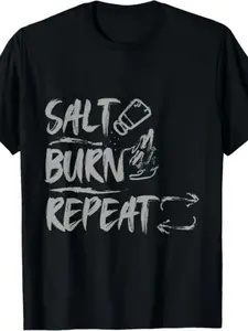 Supernatural Quotes Supernatural Fiction Salt Burn Repeat T-Shirt100% pure short-sleeved shirt for both men and women.jpgSame style for men and women  summer short-sleeved printed T-shirt pure 220G