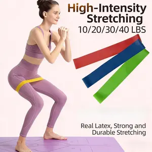 Fitness elastic belt Women's elastic ring Yoga tension belt Tension rope Resistance belt Strength training legs Buttocks artifact material